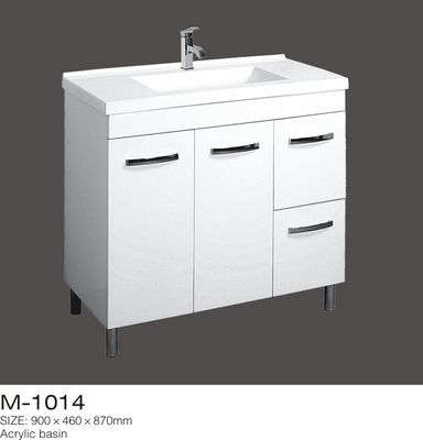 Rustic MDF Bathroom Vanity , Waterproof Bathroom Furniture Steel Feet Acrylic Basin