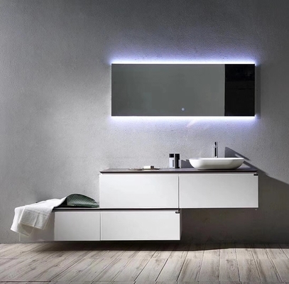 کابینت Vanity کابینت آشپزخانه مدرن با لوستر روشن آینه