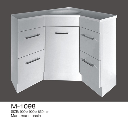 دستشویی MDF حمام غرور یک درب چهار برج حوضه ایستاده در گوشه مرکزی