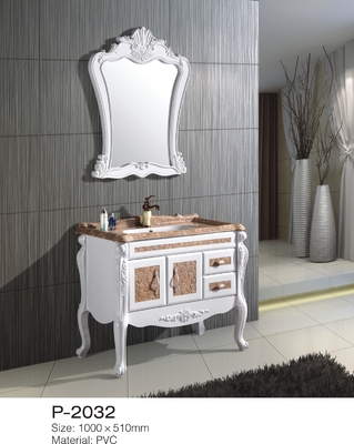 Vanity Bathroom Vanity با سنگ بنای سفید با مدال مدرن اروپایی
