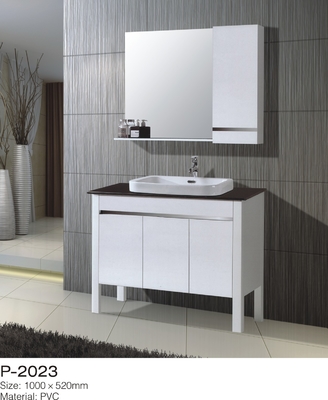 کابینت غرور حمام کثیف PVC کابینت طبقه بالای حوضچه سرامیکی