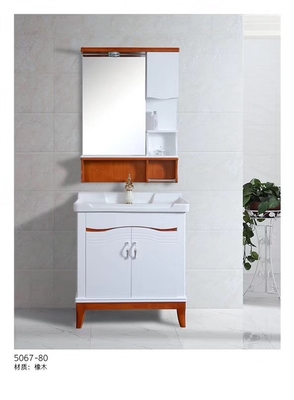 دو درب 72 36 اینچی چوب جامد وان حمام، چوب کابینت حمام حوض سرامیک