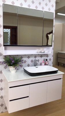 سفارشی ساخته شده سفید حمام غرور کابینت / واحد واحد حوضه دیوار مونتاژ
